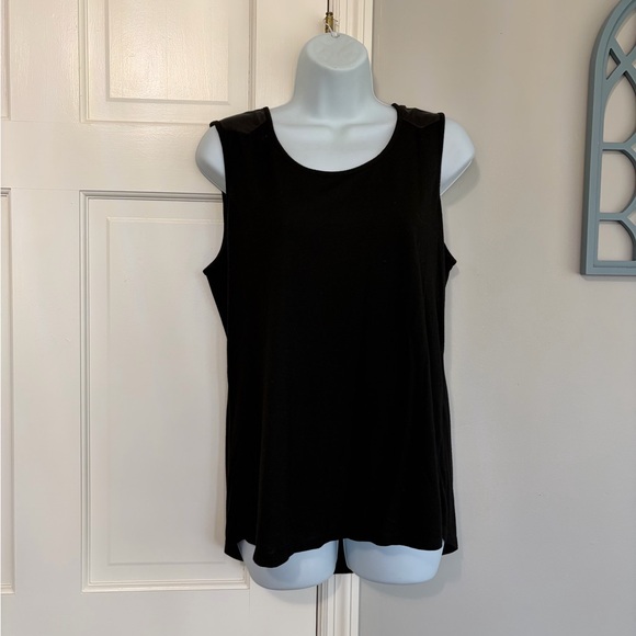Metaphor Tops - Metaphor Black Sleeveless Scoop Neck Tank Top